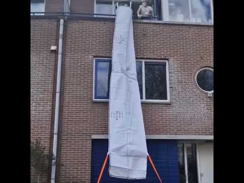 Flexible rubble chute in action, Flexible rubble chute from Stortslurf®