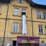 Stortslurf® rubbish chute folded for transport — thumbnail