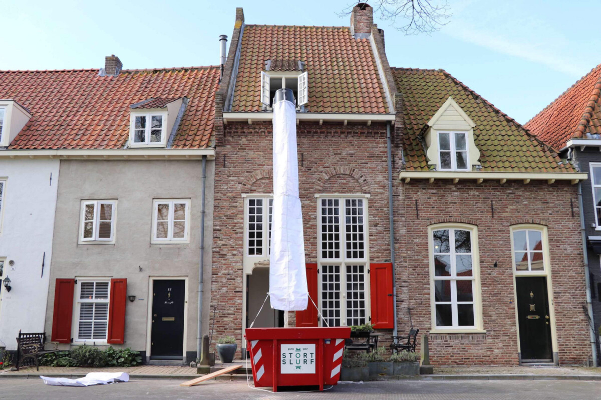 Flexible rubble chute from Stortslurf® in use