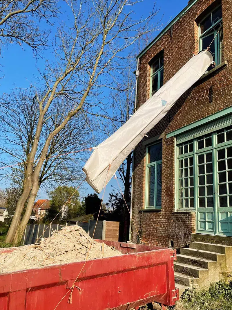 Stortslurf flexible rubble chute ready for use